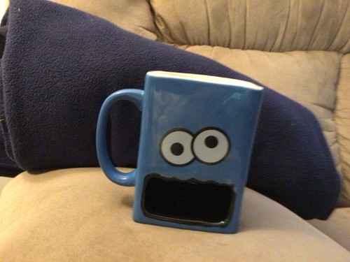 Blue cookie monster muppet mug - monster,